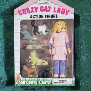 Crazy Cat Lady Action Figure Set - Pink and Purple NIB